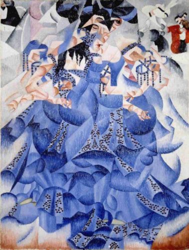 La danseuse bleue, Severini, 1912, huile sur toile, 61 x 46cm, Milan. Collection Gianni Mattioli